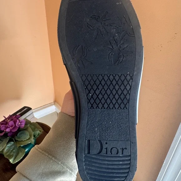 Dior Monogram High-Top Sneakers in Black and White